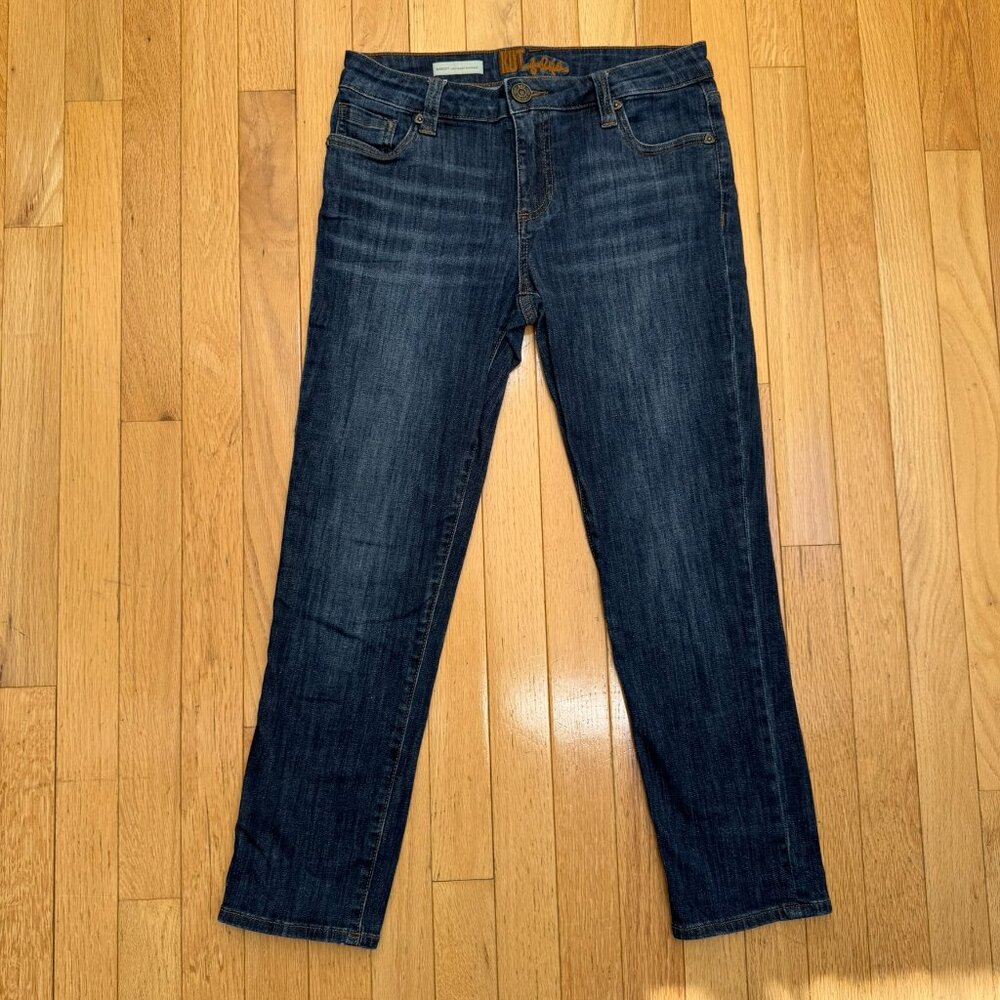 Kut from the Kloth Bardot Crop Skinny Boyfriend Jeans – Size 27 – Dark Wash